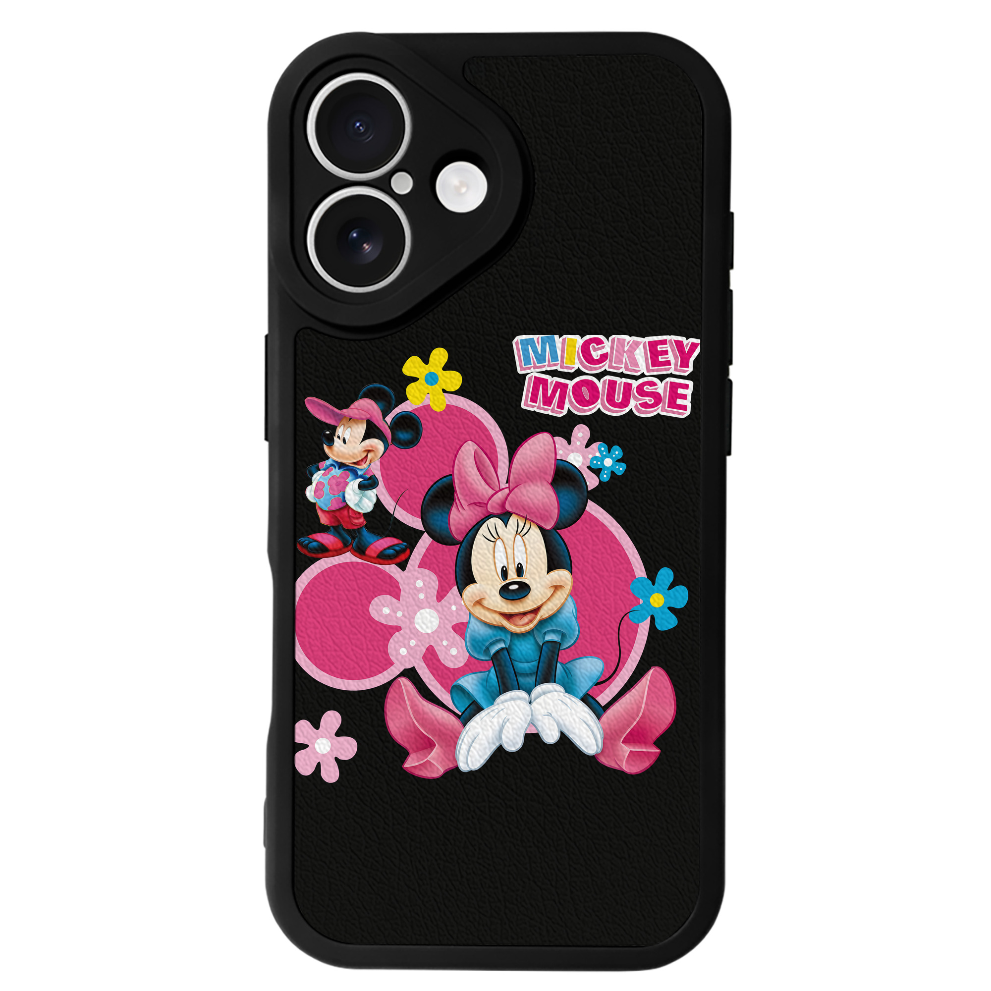 （画像用） ミッキーマウス Mickey Mouse 【iPhone 16シリーズ対応】シリコンスマホケース（レザー調） 材質：シリコン